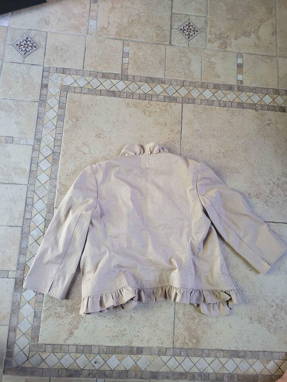 Talbots Beige Ruffle-Trim Open Blazer - Picture 4 of 4